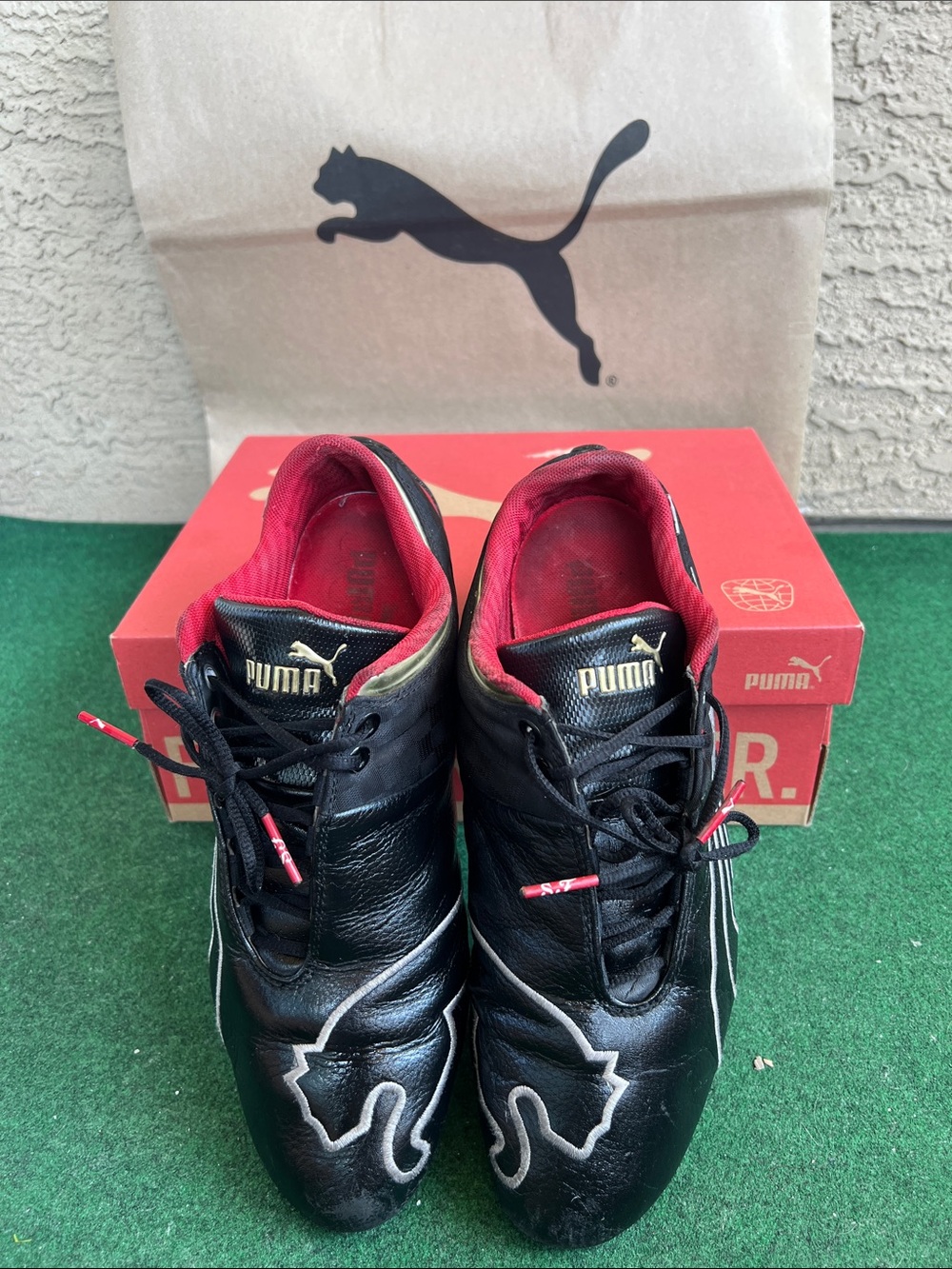 PUMA Black Athletic Sneakers with Red Lining